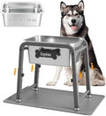 2.8 Gallon Elevated Large Dog Water Bowl with Mat, 4 Height Adjustable 10.4-15.2", Raised Dog Water Bowl Stand for Large Breed by TIDANT