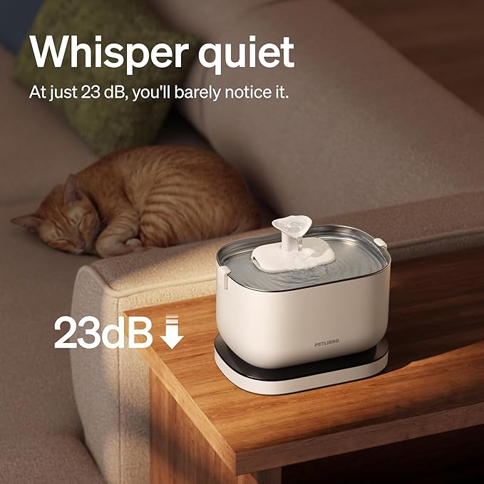 PETLIBRO Cat Water Fountain, Cordless Pet Water Fountain Battery Operated, 2.5L/84oz Dockstream Water Fountains for Cats Indoor, Cat Fountain with Stainless Steel Tray, Easy to Clean BPA-Free - Image 3