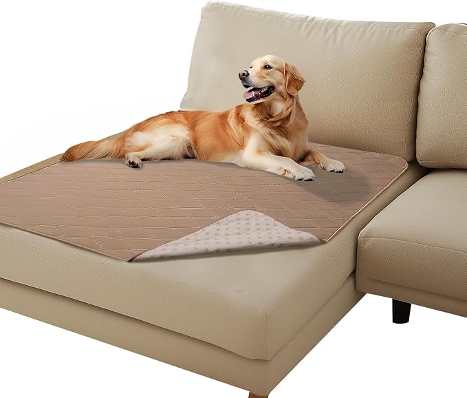 Luciphia Waterproof Couch Cover for Dogs, Non-Slip Pet Sofa Protector | Non-slip waterproof couch cover scratch-resistant machine washable protects sofa bed, Light Brown, 40" x 50" by luciphia