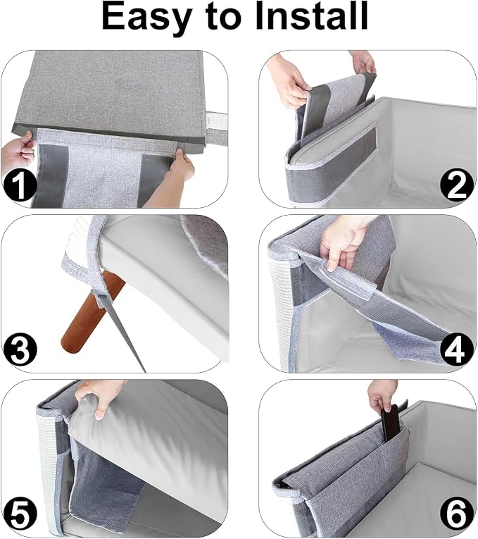 Upgraded Cat Scratch Furniture Protector,Cat Scratch Sofa Arm Sheild with Large Size Natural Sisal for Protecting Couch Sofa Chair Furniture 27.6''L*19.6''W (Light Grey/Right Handed) - Image 4