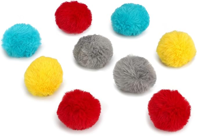 CHIWAVA 24PCS 1.8" Catnip Furry Cat Toys Ball Soft Pom Pom Balls Kitten Toy | Assorted Color Chasing Quiet Play, Lightweight Interactive Fetch Balls, Great for Indoor Kitten Activity Daily Plays - Image 7