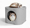 Cat House for Indoor Cats, Felt Cat Bed Cave, Scratch Resistant, Gray | Cat Hideaway Enclosed Bed, Thick Cat Bed Cave, Hideaway Cat Cave for Timid Cats, Sturdy Two-Tier Cat Condo & Cat Houses by Unknown