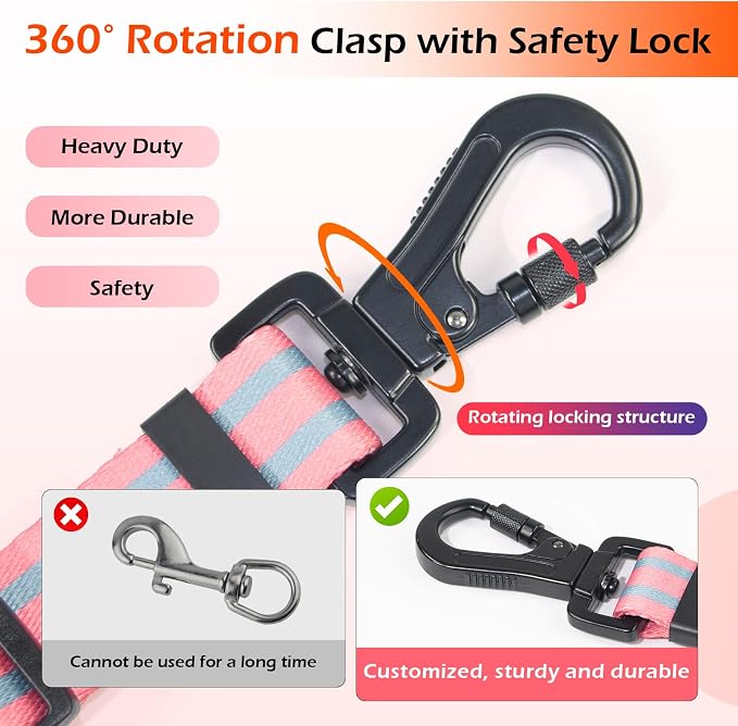 Reflective Double Handle Dog Leash for Large Medium Small Dogs (PG, S) | Heavy Duty, Adjustable with Soft Padded Handles, Traffic Control for Training, Walking, Running - Image 5