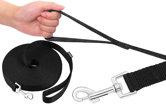 AmaGood Dog Leashes for Small Medium Large Dogs,15 ft 20 ft 30 ft 50 ft Long Dog Leashes for Dog Training,Tie Out,Play,Safety,Camping (20 feet, Black) - Image 2