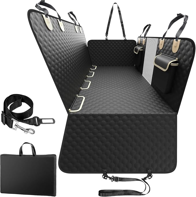 SHARLOVY Back Seat Extender for Dogs, Heavy Duty Dog Car Seat Cover for Back Seat and Aggressive Chewer, Large Hard Bottom Seat Cover for Dogs, Dog Hammock for Car, Travel Pet Bed for Car, SUV, Truck | Large Hard Bottom Seat Cover for Dogs Aggressive C... - Image 8