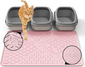 XL Cat Litter Mat, 37.5x25.2 Silicone Trapping Mat Pink | for Kitty Litter Box, Easy Clean, BPA Free Rubber, Center Litter Collection, Easy Pour-Back, Waterproof, Odor-Resistant by OHMO
