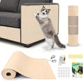 Cat Scratch Furniture Protector: 78.7"x15.8" High Self-Adhesive | Cat Scratch Carpet Trimmable for Couch Scratcher Protector from Claws Scratching Mat Lasts 3-6M 3min Install, Khaki by Finvizo