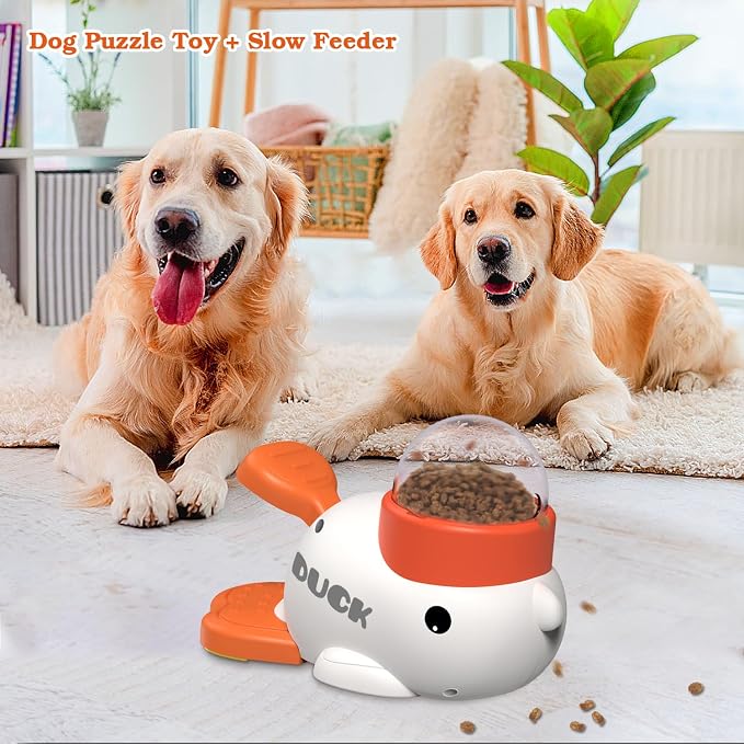 Dog Interactive Treat Dispenser Toy, Food Puzzle Slow Feeder (White) - Image 2