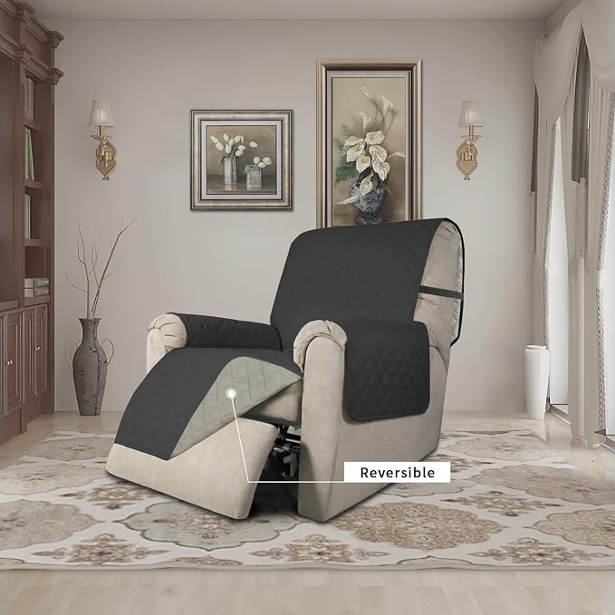 Easy-Going Reversible Couch Cover, Recliner 22 in, Darkgray/Beige | Machine Washable Slipcover For Dogs, Water Resistant Furniture Mat For Living Room, Non-Slip Sofa Cover, Pet Friendly - Image 2