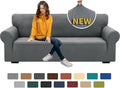 XINEAGE Stretch Jacquard Sofa Cover, Non Slip Sofa Slipcover for Dog | High-Stretch Fabric. Wear-Resistant, Pet Friendly. Easy Install & Washable for Living Rooms, Offices.Light Gray by XINEAGE