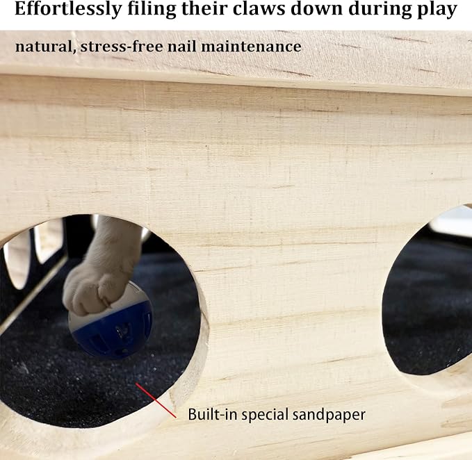 Cat Scratch Puzzle Enrichment Box, Cat Nail File Enrichment Box Sandpaper, Interactive Cats Treat Toy Stress Free, Scratchers that Trim Nails - Image 4