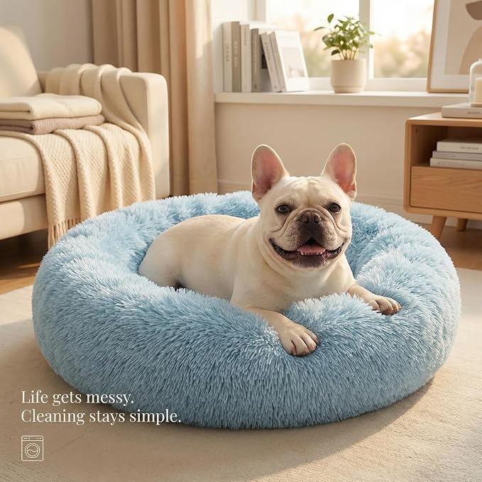 nononfish Cozy Small Dog Bed,Soft Donut Calming Pet Bed | Cozy small dog bed with plush donut comfort. - Image 7