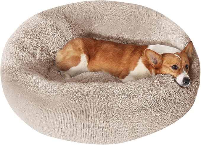JOLLYVOGUE Dog Bed, Calming Anti-Anxiety Large Dog Bed, Fluffy Donut Cushion for Medium and Large Pets (27"/30"/36") by JOLLYVOGUE