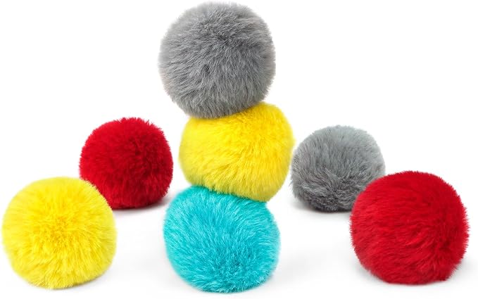 CHIWAVA 24PCS 1.8" Catnip Furry Cat Toys Ball Soft Pom Pom Balls Kitten Toy | Assorted Color Chasing Quiet Play, Lightweight Interactive Fetch Balls, Great for Indoor Kitten Activity Daily Plays - Image 9
