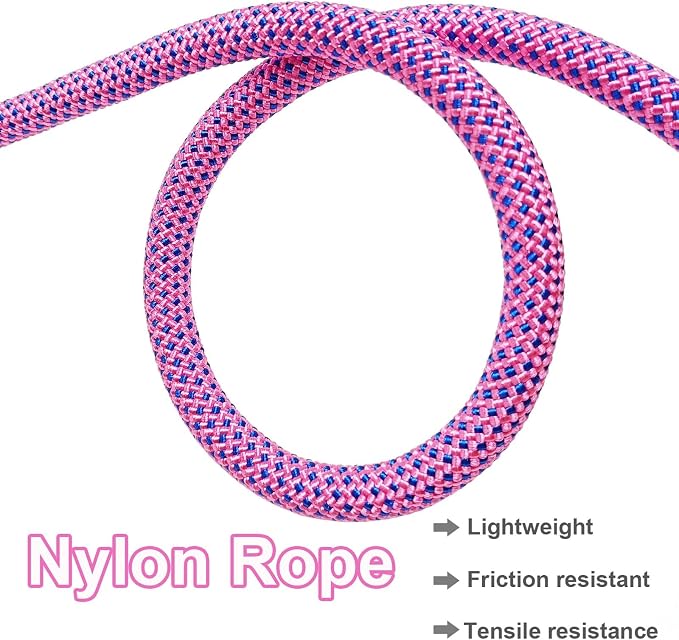 MayPaw 3FT Heavy Duty Rope Dog Leash, 6/8/10/12/15/20FT Nylon Pet Leash with Soft Padded Handle, Thick Lead Leashes for Large Medium Dogs Walking Training (Pink-Blue dot, 1/2" * 3') - Image 7