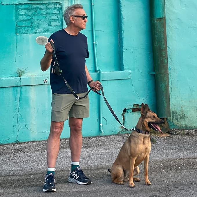 Dog Poop Bag Holder with Dispenser & Storage Pouch - Includes Adjustable Reflective Dog Leash (6FT Bungee, Padded Handles) - Durable Leash for Walking, Training & Travel (Aqua) - Image 5
