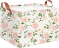 CLOCOR Rectangular Storage Basket Empty,Gift Basket,Waterproof Storage Bin with Handles,Room Decor(Watercolor Rose) by CLOCOR