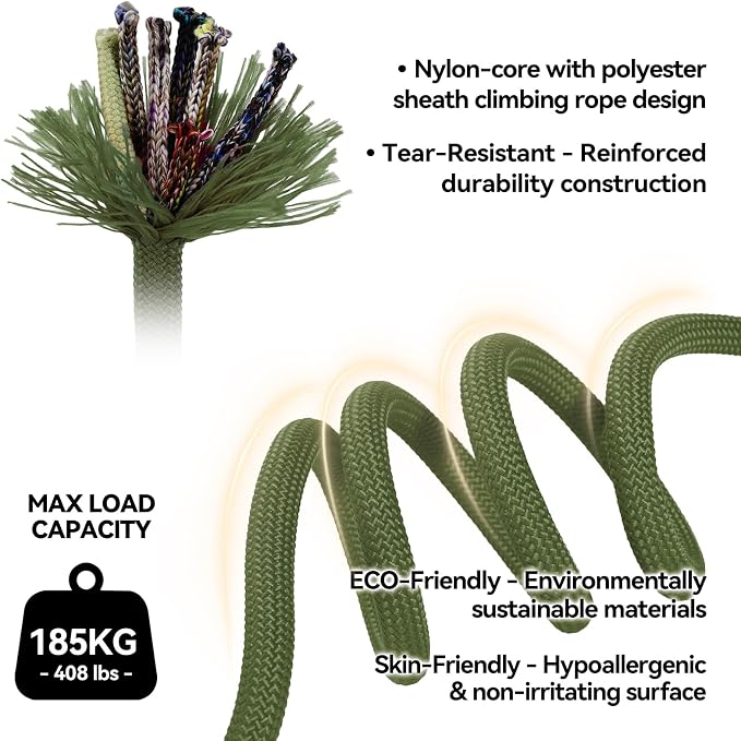 5FT Dog Leash Puppy Cat Rope Lead for Small Medium Large Dogs | Misty Green,with Anti-tangle Swivel Clip,Non-slip Grip Handle,Ideal for Daily Walks and Training - Image 3