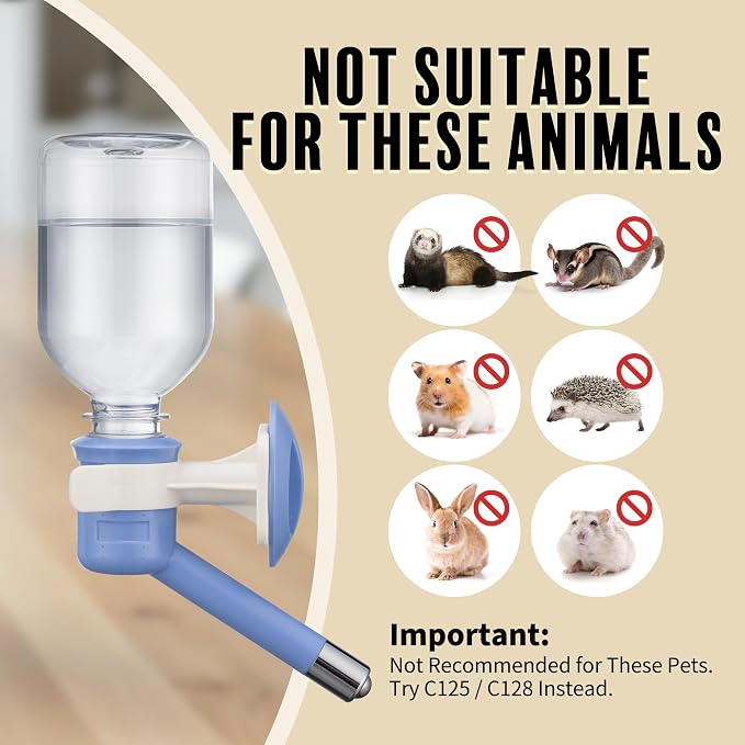 Choco Nose Patented No-Drip Dog Water Bottle/Feeder for Dogs/Cats and Other Small-Medium Sized Animals - for Cages, Crates or Wall Mount. 10.2 Oz. Mess Free Leak-Proof Nozzle 16mm, Blue (C590) - Image 9