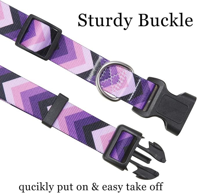 Mihqy Dog Collar for Large Dogs, Fashion Design, Purple Arrow,L | Neck Fit 14.9"-24.8", Multiple Patterns，4 Sizes for Small Medium Large Dogs, Comfortable for Walks and Outdoor Hikes - Image 4