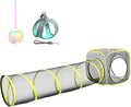 Outdoor Cat Enclosure & Tunnel - Portable Mesh Tent, Cat Playhouse with Adjustable Harness & Leash, Colorful Tease Ball by Wilwolfer
