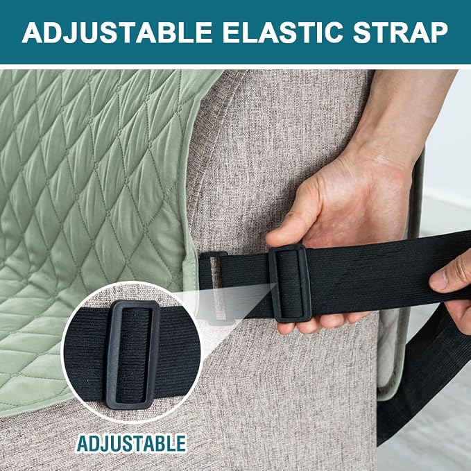 Turquoize 100% Waterproof Futon Cover Futon Slipcover Washable Armless Sofa Bed Slipcover Protector Seat Width Up to 70" with Adjustable Elastic Strap Anti-Slip for Dogs, Sage - Image 5