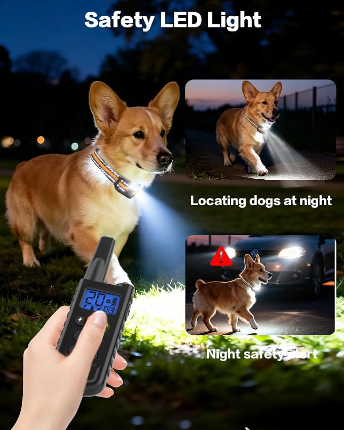 Shock Collar for Small Dogs, IP67 Dog Training Collar with Remote 8-120lbs | 20 Levels Shock & Vibration, Beep, 3300FT Long Range Waterproof Dog Shock Collar, Rechargeable eCollar LED Light, Safety Lock - Image 4