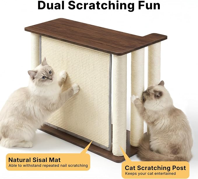 Veehoo Cat Scratcher Side Table for Couch, Sofa Protector End Table | Couch corner protector, sisal scratching posts, sisal scratch pad, heavy-duty base, easy to assemble - Image 2