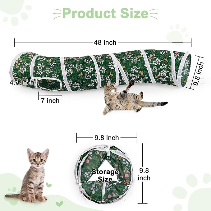 Glittme S-Shape Cat Tunnel, Foldable Cat Tunnels for Indoor Cats | Interactive Bunny Tunnel And Cat Tubes With Crinkle Sounds. Ideal For Kittens, Ferrets And Small Pets To Hide, Play Or Rest - Image 3