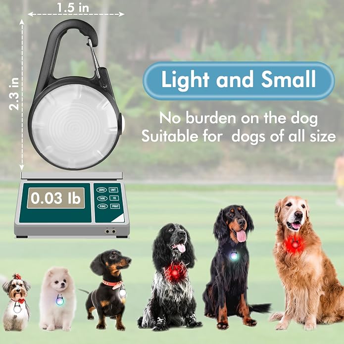 4 Modes Dog Collar Light，2 Packs IP68 Waterproof Dog Lights for Night Walking, USB Rechargeable Pet LED for Nighttime Clip on (Black) - Image 4