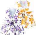 2Pack Small Dog Harness Dress for Girl Puppy Cat Dress with Flower Pattern Bow Adjustable Breathable Lining Back D-Ring Cute Outfits for Small Puppy, Cat Dresses for Cats Only or Dog Girl Clothes by TENGZHI