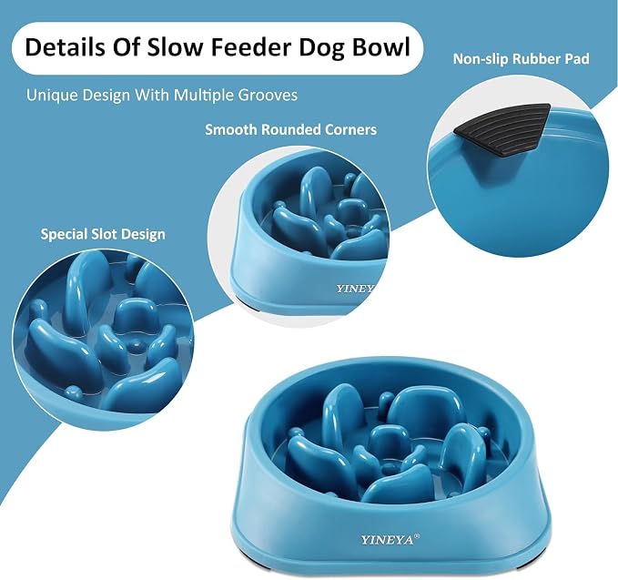 YINEYA Slow Feeder Dog Bowls, Pet Supplies That Slow Down Eating, Pet Food Bowls, Maze Dog Puzzle Feeder for Medium Breed - Image 4