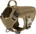 ICEFANG Tactical Dog Harness for Medium Dogs,Reflective No Pull Dog Vest | with Control Handle,Adjustable,Front Hook,2 Leash Clips,Soft Padded,MOLLE Panel,Brown,Medium by ICEFANGDIRECT