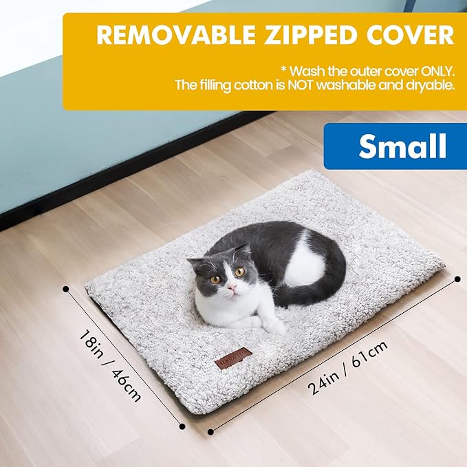 Mora Pets Self Warming Cat Bed Self Heating Cat Dog Mat Pet Pad Extra Warm | Self Heated Cat Bed for Indoor Outdoor Pets, Removable Washable Cover, Non Slip Bottom, Crinkle-Free, No Plug, Grey 24" x 18" - Image 5