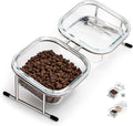 Elevated Cat Bowls, 15° Tilted Glass Raised Cat Food and Water Bowl | Stainless Steel Stand, 2 Large Capacity Glass Cat Bowls and 4 Anti Slip Feet, Suitable for Cats and Little Dogs by Hannadepot