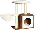 FEANDREA Small Cat Tree for Kittens, Modern Cat Tower for Indoor Cats, Cat Condo with Scratching Posts, Removable Washable Cushions, Rustic Brown UPCT122X01 | Modern Cat Tower for Indoor Cats, Removable Washable Cushions, Rustic Brown, CAEN Collection ... by FeandreabySONGMICSHOME