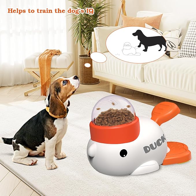 Dog Interactive Treat Dispenser Toy, Food Puzzle Slow Feeder (White) - Image 4