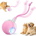 Interactive Automatic Rolling Electronic Stimulation Chase Ball Cat Dog Toy | Smart Electric Moving Stimulating Rechargeable Motion Activated Self Play Teaser for Boredom Small Dog Puppy Pet, with Rope by Unknown