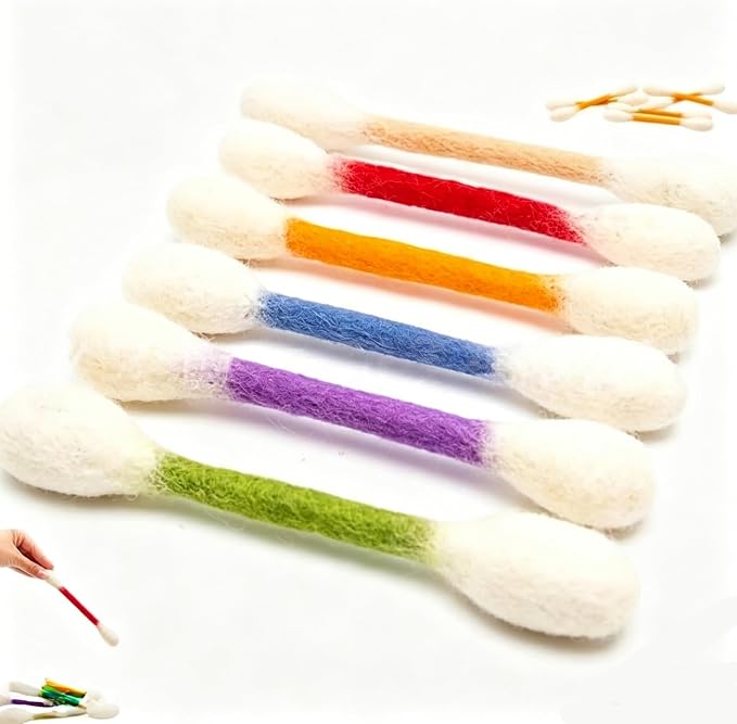 6 PCS Swabs Cat Toys with Catnip,Cat Qtip Toy,Cotton Swabs Cat Toys with Catnip,Durable for Chew,Interactive Kitty Kick Sticks for Cat Lovers Gift,Sturdy Teething Chew Toy (Colorful) by Unknown