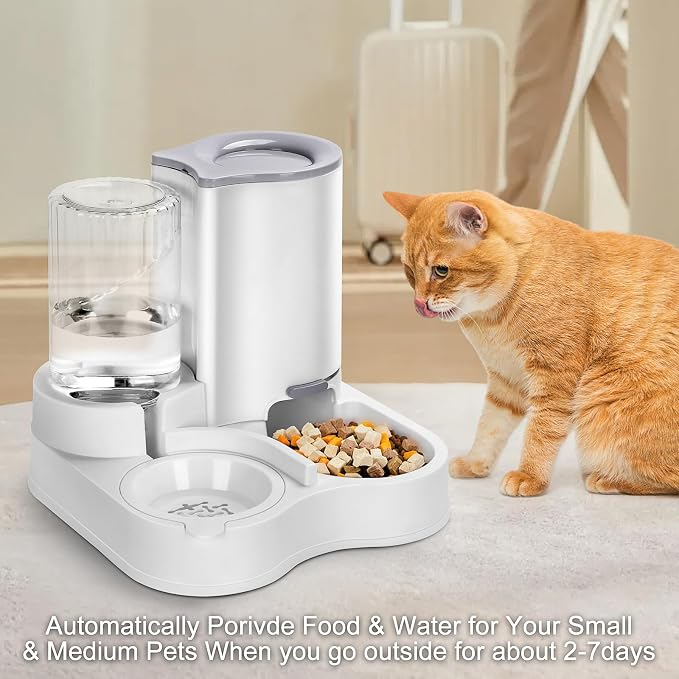 2 in 1 Pet Feeder and Water Dispenser, Automatic Cat Food and Water Dispenser, Gravity Pet Feeder for Small Medium Dog Puppy Cat Kitten - Image 7