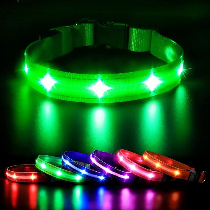 MASBRILL Led Dog Collar, Rechargeable Water-Resistant Night Safety Collar by MASBRILL