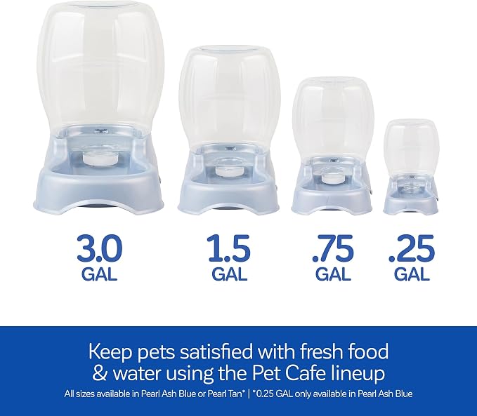 Petmate Pet Cafe Water Dispenser, XS, 0.25 GAL, Pearl Ash Blue, 7.3in | USA Made Gravity Waterer with Easy Grab Base for Cats and Dogs - Image 7