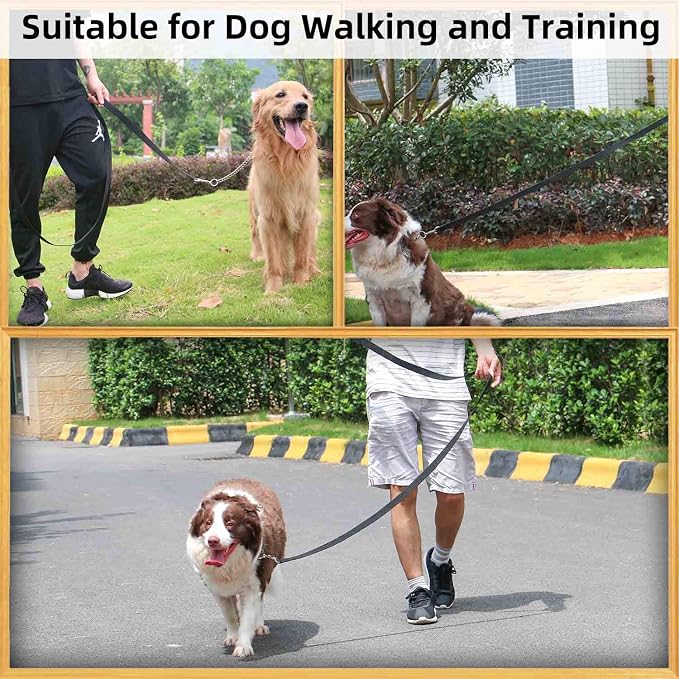 AMAGOOD 6 FT Puppy/Leash, Strong Traditional Style with Easy to Use Collar Hook, Great for Small, Medium and Large Dogs (3/4 in x 6 ft, Black) - Image 3
