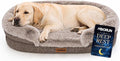 Miorun Fluffy Orthopedic Dog Beds Large Sized Dog, 48" Bolster Sofa Bed | Soft plush faux fur,lowered entry,washable cover,waterproof liner,claming dog couch for x-large dogs,supportive bolster by Miorun