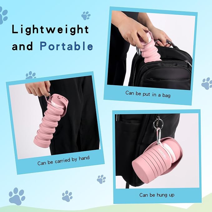 Portable Dog Water Bottle, Leak-Proof Silicone Bowl 225–550ml | Portable dog water bottle with five capacities and a leak-proof squeeze design for daily walks and outdoor activities. - Image 10