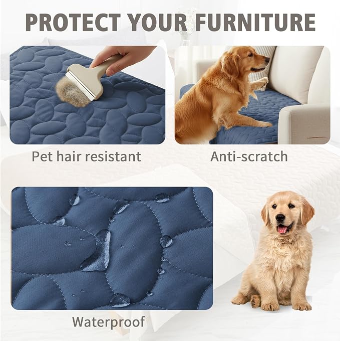 Ameritex Waterproof Pet Bed Cover Anti-Slip Dog Bed Blanket for Sofa and Furniture Waterproof New Pattern Design (Navyblue, 30x80 Inch (Pack of 1)) - Image 2