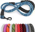 MayPaw Rope Dog Leash 3/6/8/10/12/15/20/30 FT, Heavy Duty Nylon Pet Leash, Soft Padded Handle Thick Lead Leashes for Large Medium Dogs (1/2" * 6', Blue Black) by MayPaw