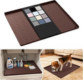 URMONA Waterproof Silicone Under Sink Mat 22'' x 19'' Shelf Liner for Kitchen and Bathroom, Cabinet and Counter Protector, Storage and Organizers, Litter Mat, Pet Cat Puppy Essentials(Brown) by URMONA