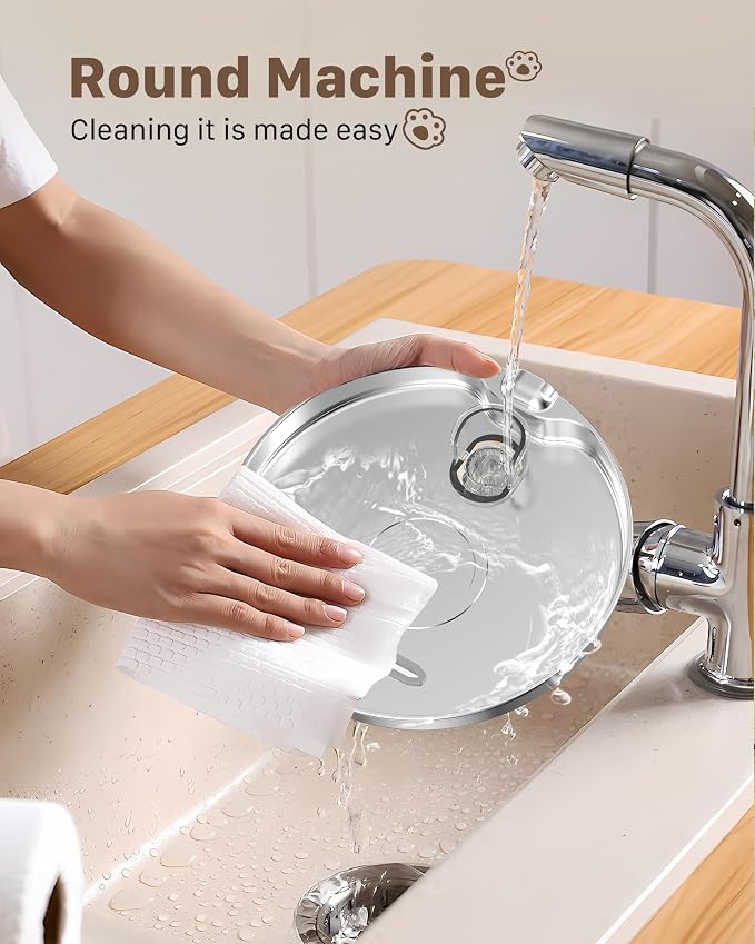 Cat Water Fountain Stainless Steel: Cat Fountain for Drinking with 6 Filters + 3 Sponges - 74oz/2.2L Pet Water Fountain for Cats Inside - Quiet Cats Water Bowl Dispenser - Kitten Drinking Fountains - Image 9
