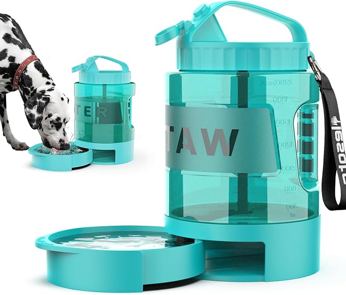 77oz Portable Dog Water Bottle, Large Travel Water Bowls for Dogs Camping Essentials Hiking Park Traveling Beach Walk Accessories, Dog Water Bowl Dispenser with Pull-Out Drinking Bowl, BPA Free by lesotcbrand